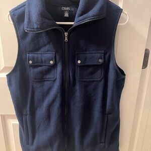 Chaps Navy Fleece Vest Size Large